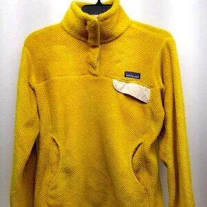 Yellow Polartec Synchilla Snap Fleece Pullover Sweater (Medium)